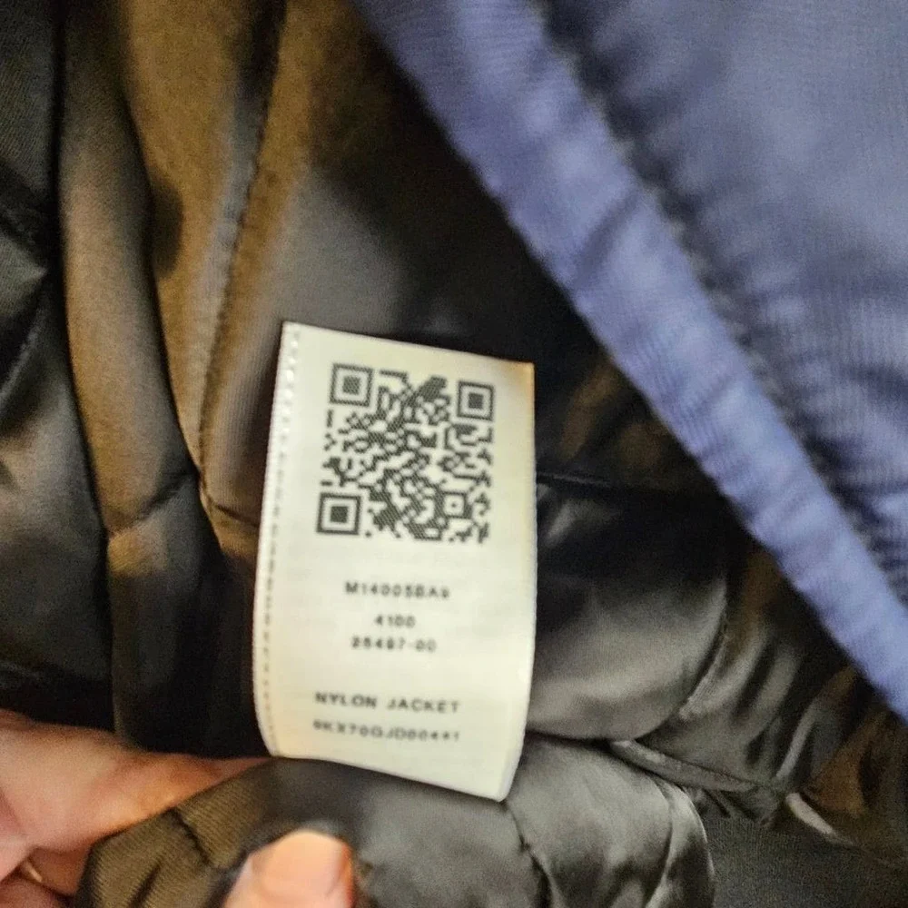 True Religion Nylon Bomber Jacket Blue Black Size S